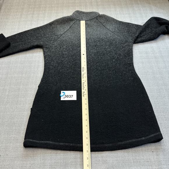 Ombré Wool Blend Zip Jacket Black‎ Gray Large Outdoor Cozy Layer Akini - Picture 6 of 8